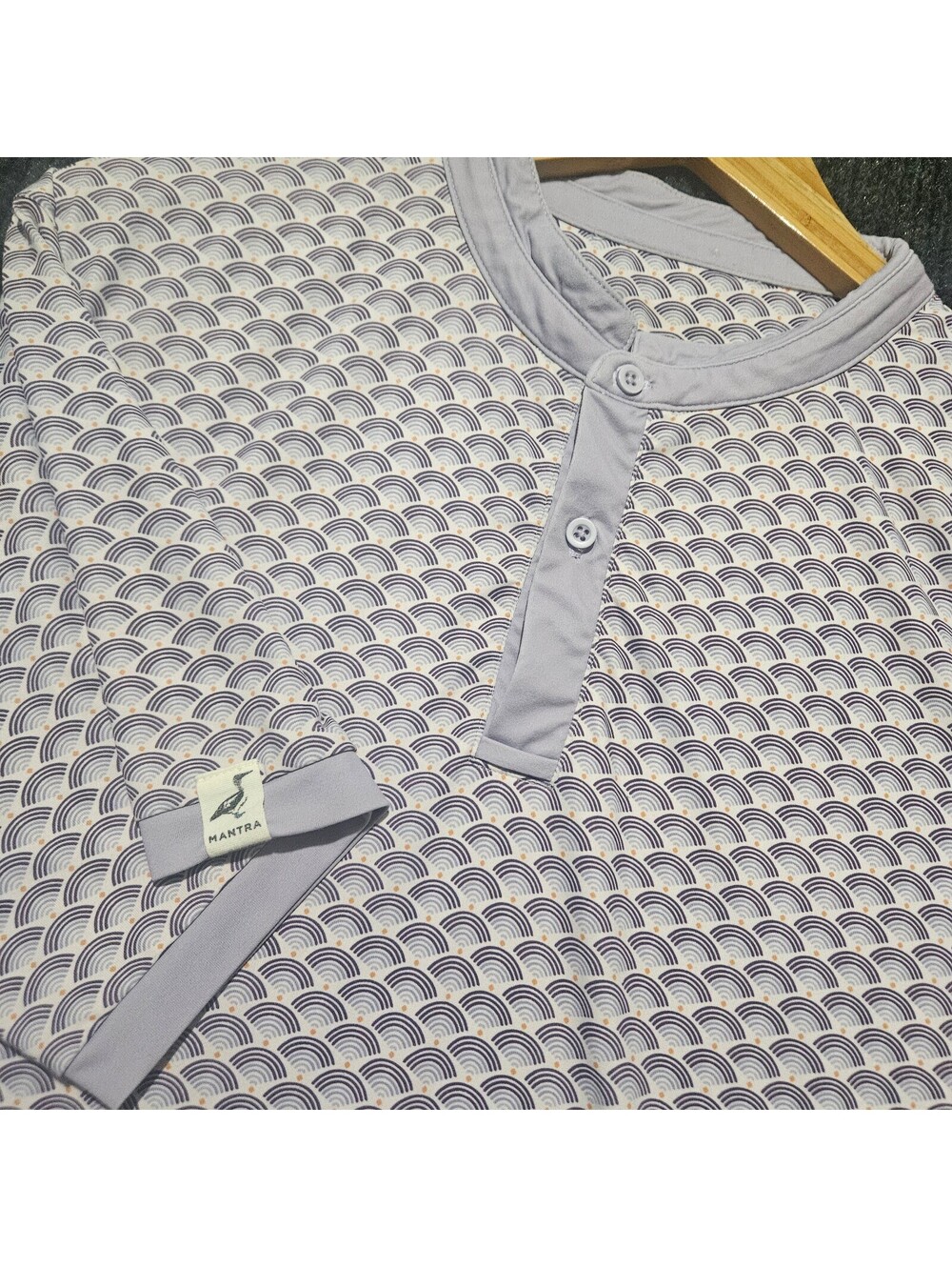 Mantra Men's Performance Polo Shirt Purple Geometric pattern